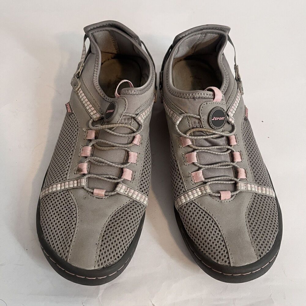 JSport Tahoe Encore Women Size 8 M Comfort Athletic Water Shoes Lt. Gray anPink - Picture 6 of 7